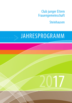 Jahresprogramm 2017 - Club junger Eltern