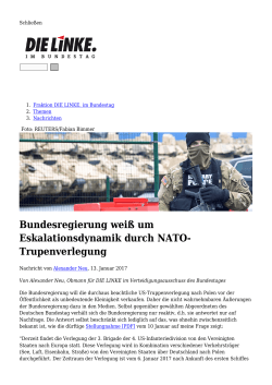 Bundesregierung weiß um Eskalationsdynamik durch NATO