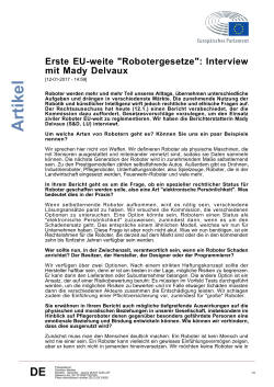 Erste EU-weite "Robotergesetze": Interview mit Mady