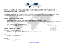 stadt- und resort hotels, boutique- und design hotels, event locations