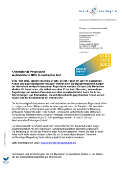 Hilfeangebot bei seelischen Krisen