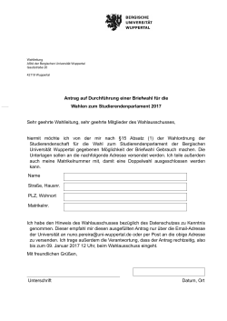 Antrag auf Briefwahl - StuPa der Uni Wuppertal