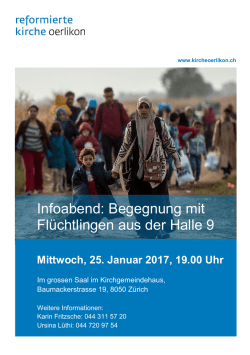 Infoabend: Begegnung mit Fl&uuml;chtlingen aus der Halle 9