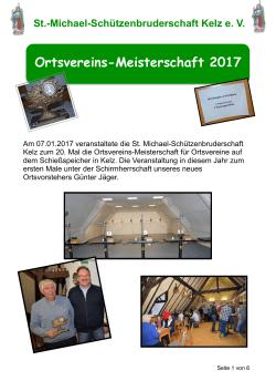 Dorfmeisterschaft 2017 - St. Michael Sch&uuml;tzenbruderschaft Kelz eV
