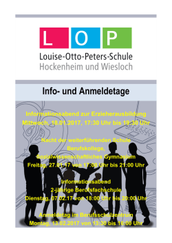 Info- und Anmeldetage