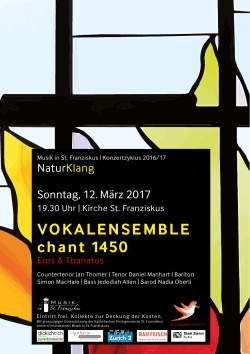 Einzelprogramm 2016/2017 pdf. - Musik in St. Franziskus | Zürich