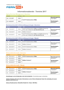 Informationsabende - Termine 2017