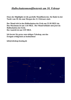 Halbschattenfinsternis Mond - bei Teleskop