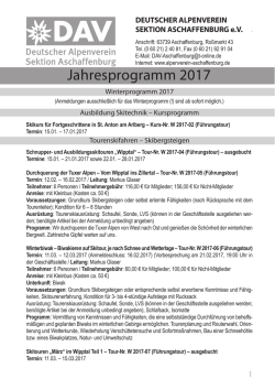 Jahresprogramm 2017 - Alpenverein