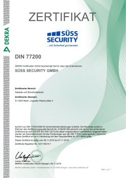 zertifikat - SÜSS SECURITY GmbH