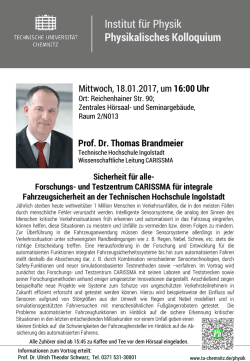 Institut f&uuml;r Physik Physikalisches Kolloquium
