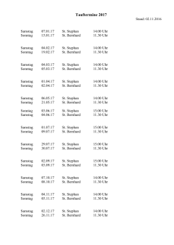 Tauftermine 2017 - Bistum Augsburg