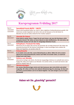 Kursprogramm Frühling 2017