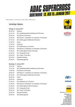 Vorläufiger Zeitplan - ADAC Supercross Dortmund