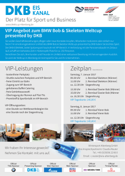 Infos VIP-Angebot - Weltcup Altenberg