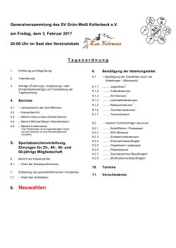8. Neuwahlen - SV Kollerbeck