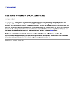 Godaddy widerruft 9000 Zertifikate