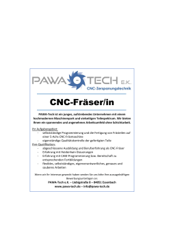 CNC-Fräser/in - PAWA