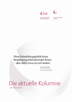 Die aktuelle Kolumne - Deutsches Institut für Entwicklungspolitik