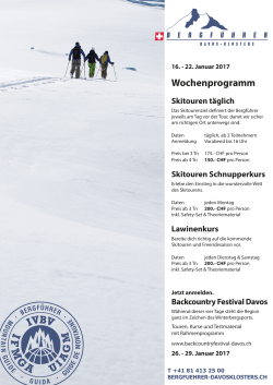Tagesskitouren Davos - Bergführer Davos Klosters