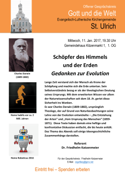 Gedanken zur Evolution - Evangelisch St.Ulrich Augsburg