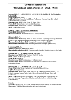 Gottesdienstordnung Pfarrverband 15.01.