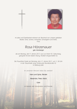 Rosa Hörzenauer - Bestattung Jung, Salzburg