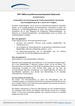 ÖHT KMU-lnvestitionszuwachsprämie Österreich