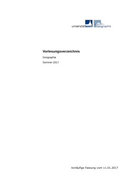 Vorlesungsverzeichnis - Geographisches Institut der Universität Bonn