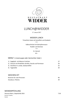 Lunchkarte - Restaurant Widder Zug