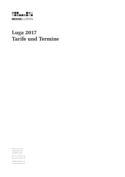 Luga 2017 Tarife und Termine