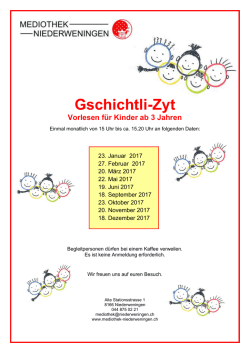 Gschichtli-Zyt Vorlesen f&uuml;r Kinder ab 3 Jahren