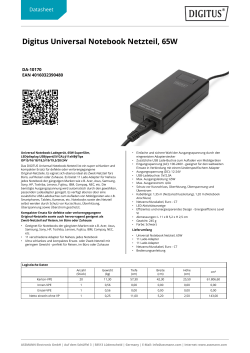 Digitus Universal Notebook Netzteil, 65W