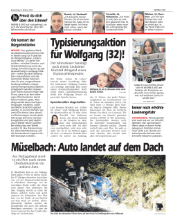Typisierungsaktion für Wolfgang (32)! Müselbach: Auto landet auf