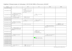Endgültiger Prüfungsterminplan der