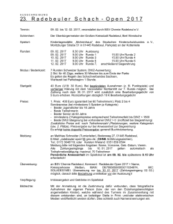 ausschreibung - Schachverband Sachsen