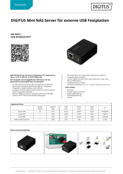 DIGITUS Mini NAS Server f&uuml;r externe USB Festplatten