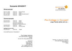Programm - Pre-College Salzburg