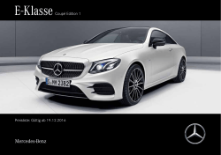 E-Klasse Coupé Edition 1 Preisliste: Gültig ab - Mercedes-Benz