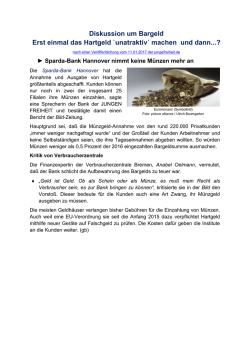 Diskussion um Bargeld Erst einmal das Hartgeld