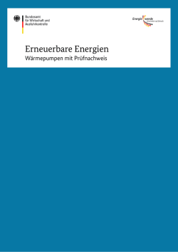 Liste der förderfähigen Wärmepumpen mit Prüfnachweis