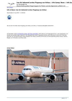 Iran Air bekommt erstes Flugzeug von Airbus