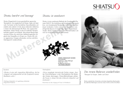Shiatsu als Therapie - Shiatsu Gesellschaft Schweiz