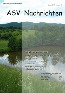 Mitglieder Information! - asv