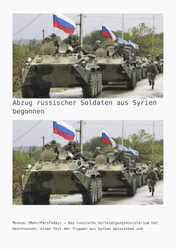 Abzug russischer Soldaten aus Syrien begonnen - K