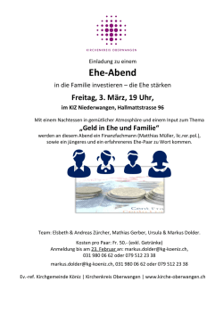 Ehe-Abend - Kirchenkreis Oberwangen
