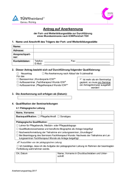 Antrag auf Anerkennung