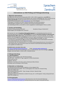 Infoblatt - Universit&auml;t Oldenburg