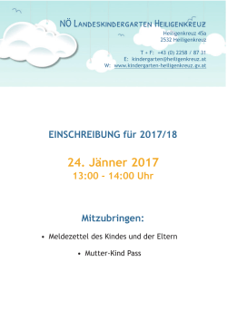 24. Jänner 2017 - NÖ Landeskindergarten Heiligenkreuz