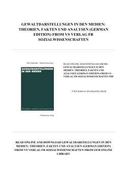 Theorien, Fakten und Analysen (German Edition) From VS Verlag fr